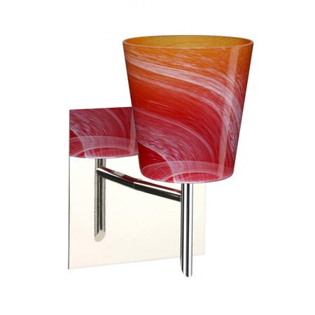 Besa Lighting Besa Wall With SQ Canopy Canto 5 Chrome Solare 1x40W G9 1SW-5131SL-CR-SQ